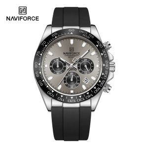 Naviforce | NAVIFORCE 2026 New Luxury Fashion Men‘s Business Casual Wrist Watch Waterproof Chronograph Silicone Strap Wristwatch Gifts Clock