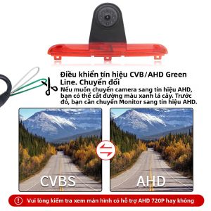 Camera Quan Sát Phía Sau 1080P AHD Có Tầm Nhìn Ban Đêm Hồng Ngoại Chống Nước Đèn Phanh Ô Tô Cho Fiat Ducato Peugeot Boxer Citroen Relay