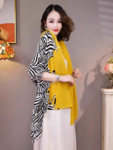 Khăn Choàng Lụa Vải Cotton Pha Lanh Họa Tiết Ngựa Vằn Mùa Xuân Hè Mới Cho Nữ Khăn Quàng Cổ Đa Năng Chống Gió Chống Nắng Du Lịch Chụp Ảnh