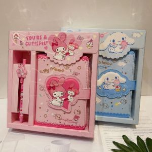 2 in 1 Buku Tulis Cute & Kotak Hadiah Buku Pegangan Gesper Magnetik Kulit PU Studi Kotak Hadiah Portabel Gift Set Notebook Magnet