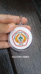 Gantungan Kunci IPSI Army Serat Alami Motif Tradisional dengan Ring Stainless Warna Wijun