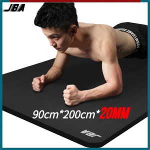 JBA Excercise Matt For Workout Thick 20MM Extra Long 200CM With Carrying Bag Durable NBR Anti Tear Yoga Mat For Men Wide Size Yoga Matt Makapal Gym Mat For Workout