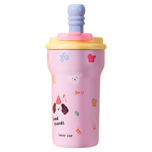 BIZE | Ceramic Inner Lid Ice霸 Cup High Aesthetics Large Capacity Car Insulated Cup Female Dual Drinking Straw