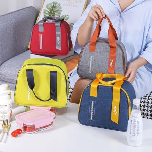 Portable Lunch Bag Thermal Insulation 3 Layers Aluminum Foil Bento Bag Waterproof Cooler Tote Adjustable Shoulder Strap