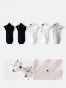 Cotton Dots Short Socks For Summer