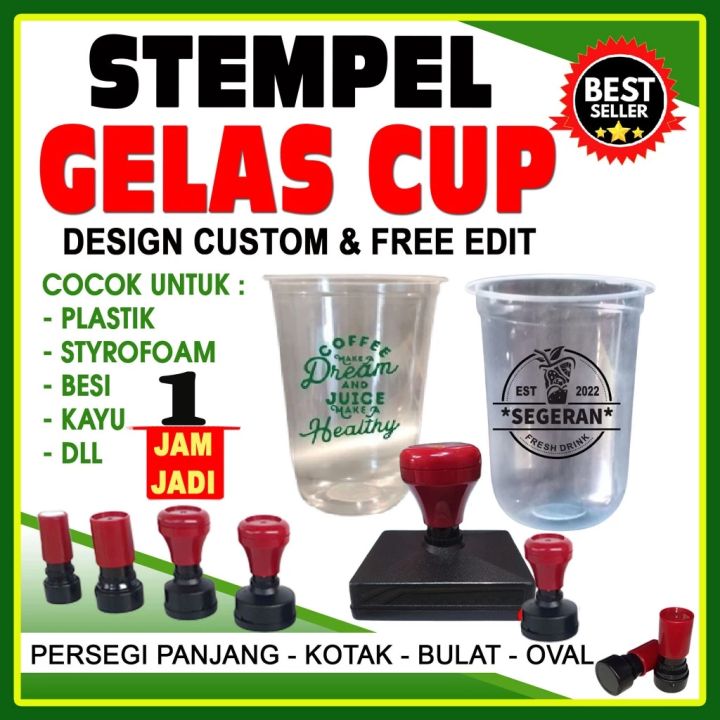 STEMPEL FLASH PLASTIK / STEMPEL CUP MINUMAN / STEMPEL CUP GELAS / STEMPEL STRROFOAM / STEMPEL PLASTIK DLL