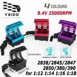 YSIDO 30mm Cooling Fan 8.4V 25000RPM Motor Aluminum Heatsink JST Plug for 1:12 1:14 1:16 1:18 RC Car 2838/2845/2847/2850/380/390
