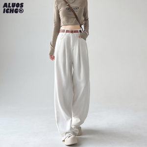 High Waist Wide Leg Womens Jeans Folded Design Loose Fit Slimming Drapey Long Pants Spring Autumn New Style Casual Fashion