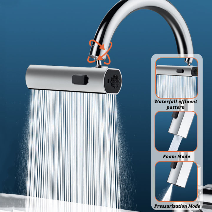 New 360 Rotating Faucet Aerator Kitchen 3 Modes Water Tap Nozzle ...