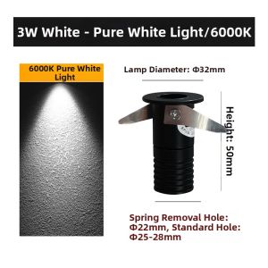 SUNPAI LIGHTING | 24V High CRI Mini Recessed LED Spot Light 3W