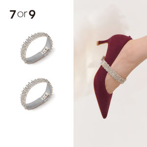 7or9 Air Cotton High Heels Accessory Free DIY Vertical Wave Pattern Rhinestone Strap Shoe Decorations Summer 2020 Collection