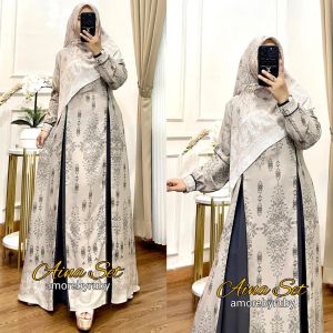 27gadih set hijab gamis motif terbaru produk terbaru amore by ruby edisi Aina dress