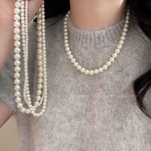 Magnetic Clasp Pearl Necklace for Women New 2025 Elegant Minimalist High-End Feelings Sweatshirt Accessory Fresh out Freshness