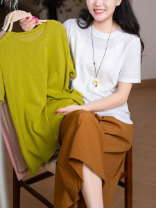 XIAOER | Loose and Simple Design Big T-Shirt with Textured Snow Cotton