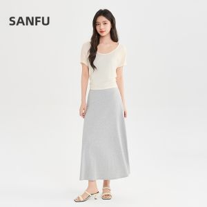 SANFU | Round Neck Spaghetti Strap Color Block Two-Piece Dress