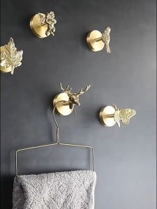 Kait Gantungan Gold Emas Serbaguna tanpa Lubang/Hook Emas / Cantolan Drawer Furniture / Curtains Tieback / Gantungan Dinding Dekorasi Mewah