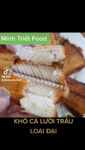 Khô Cá Lưỡi Trâu Siêu Lớn - có thể chiên vừa chín ăn kèm với rau thơm ngon.(Cá Bơn Cá Lưỡi Bò) - Đặc Sản Minh Triết( 500g 200gr)