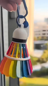 Rainbow Color Badminton Pendant 3D Printing Keychain Material package Funny Pendant Badminton Enthusiast Keychain