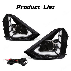 LED DRL Daytime Running Light For Isuzu D-max 2024 2025 Car Front Bumper Daylight with Fog Lamp Hole Driving Headlight 12V