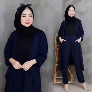 B&B Fashion - Setelan Jadei Bahan Tory Burch Model Terbaru 2024 Lengan Panjang Polos Baju Atasan Remja Wanita Dewasa Busana Hijab Fashion Korea Style Ootd Kekinian Simpel Lucu Casual Acara Kondanga Pengajian Viral Manis Jumbo Trendy