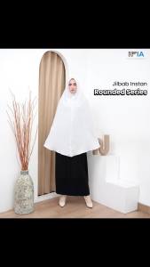 Hijab Instan Muslimah Warna Putih Bersih | Rounded Series Khimar | Size M-XXXL | Bahan Adem Wolfis Premium