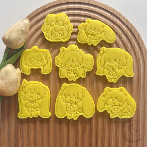 Cartoon DIY Baking Tools Sugar Cookie Cutter Cute Cartoon PLA Plastic Dough Stamp Fridge Magnet Kitchen Cooking Utensils