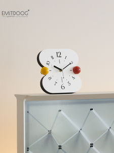 EMITDOOG นาฬิกาตั้งโต๊ะสไตล์ครีเอทีฟสำหรับตกแต่งบ้านในห้องนั่งเล่น วัสดุไม้ ชิ้นส่วนตกแต่งบ้านสุดหรูหรา