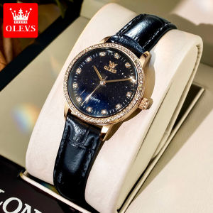 OLEVS Watch For Women Waterproof 2024 Original Branded Fashion Korean Style Leather Watch Band Quartz Watches With Free Box