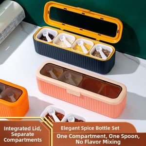 ZHENTAIYUAN | Four-compartment Set Seasoning Box Sealed