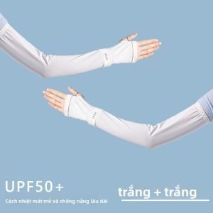 MiiOW | Tay lụa băng MiiOW 2023 Tay bảo vệ chống tia UV mỏng mùa hè Tay lái xe Phụ kiện thời trang nữ Tay áo dài tay Pure Color