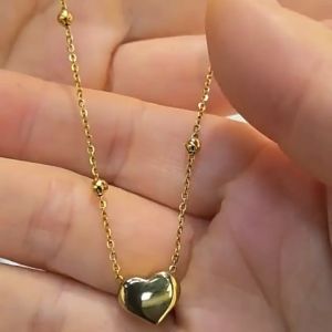 Ladamas Kalung Titanium Liontin Hati Anti Karat Mewah Elegan Kalung Harian KT134