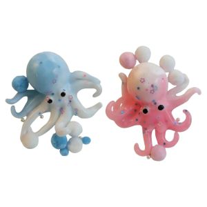 Aitemay Cute Glitter Octopus Squishy Stress Relief Ball - Slow Rebound Fidget Sensory Toy for Kids & Adults Portable Decompression Gift