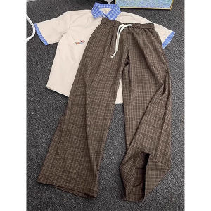 Quần Ống Đứng Màu Xám Thoáng Khí Cho Nam Quần Ống Rộng Thoải Mái Thường Ngày Quần Dài Ống Rộng Phong Cách Lười Biếng Cleanfit