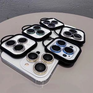 2-3Pcs Glitter Diamond Camera Lens Protector For IPhone 16 17 Pro Max Back Mini Cover Lens Ring Glass For IPhone 16 Plus