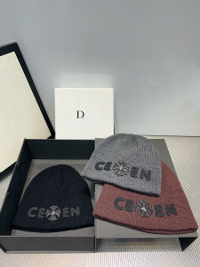 South Korea Mens and Womens Closed Toe Woolen Cap Cross All-Match Letters Knitted Hat Cold Protection in Autumn and Winter Earflaps Warm Cold Hat