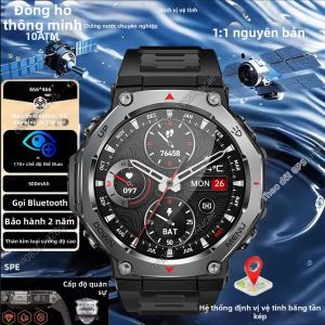 Đồng Hồ Thông Minh Quân Đội 2025 GPS Mới Chống Nước 10ATM 170 Chế Độ Thể Thao Gọi BT Màn Hình Amoled 1.43 Dành Cho Android IOS Đồng Hồ Thông Minh Nam