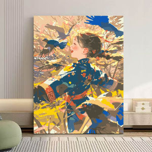 BILIBILI | Oil Painting By Numbers Kits Autumn Girl Art Collection Paintings DIY Acrylic Paint By Numbers for Adults Home Decor