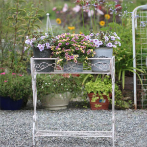 European Ironwork Double Layer Flower Shelf