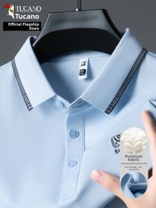 TUCANO | Men Mid-Aged Silk Short Sleeve T-Shirt Polo