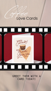 Espresso Love Card Cute Romantic Greeting Card I Love You Card
