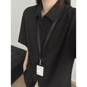 Black Lightweight Breathable Summer Blouse