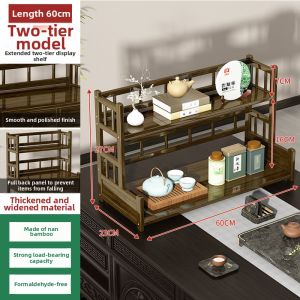 Chinese Style Solid Wood Tea Cup and Pot Placement Rack