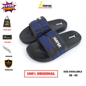 Hamz Webbing Navy Sandal Slide Casual Pria dan Wanita
