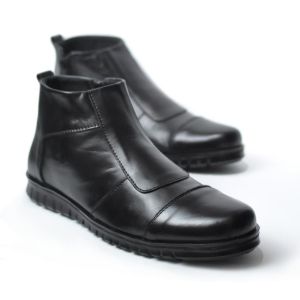 SULTAN STORE Sepatu Formal Kerja Pria Pantofel Zipper Chelsea Boots Kulit Caryblues Black
