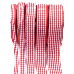 10 Thước Ruy Băng Polyester Kẻ Ô Vuông 0.6-2.5cm Hai Mặt Dùng Làm Nơ Thủ Công May Vá Trang Trí Quà Cưới Gói Quà