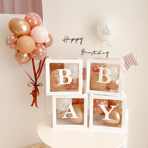 INS Internet Celebrity Baby Letter Transparent Balloon Box Kids Baby Full-Year Birthday Party Decoration Scene Layout