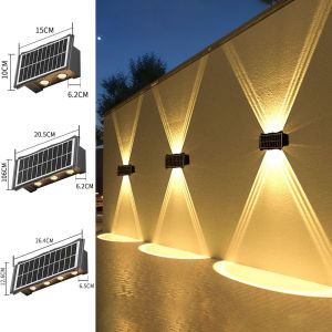 Outdoor Solar LED Wall Light Outdoor Garden Solar Wall Lamp Waterproof Up And Down Luminous Lighting Yard Fench Decoration Light