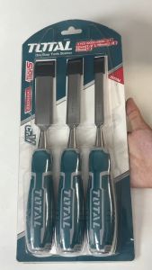 Bộ 3 đục gỗ Total THT41K0302 chất liệu thép Crv cao cấp dài 140mm rộng 12mm 19mm 25mm dùng để đục gỗ - Thinksafe