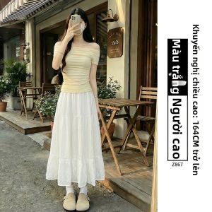 YAYANGREN | Chân Váy Dáng A Cao Waist Lace Trắng Mùa Hè