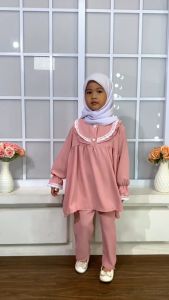 Baju Anak Perempuan - Setelan Anak Perempuan 1-12 Tahun - One Set Crinkle - Setelan Crinkle Wanita Terbaru 2023 Kekinian